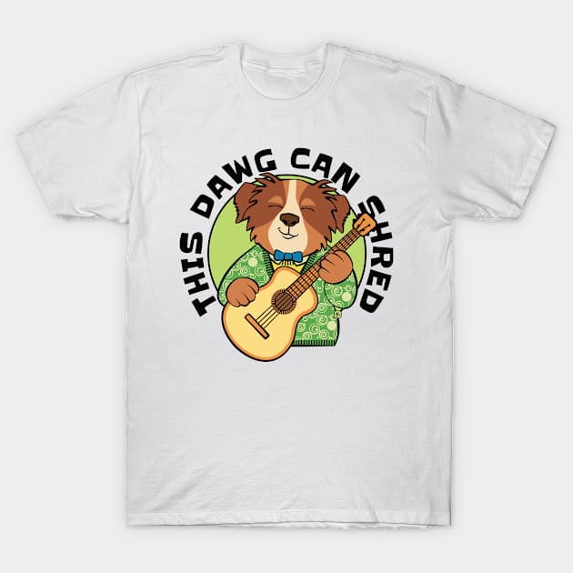 This Dawg Can Shred Guitar T-Shirt by Sue Cervenka